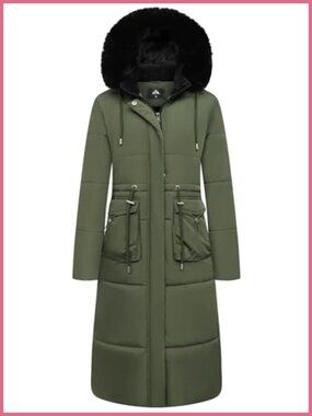 Women's Long Winter Puffer Coat Waterproof Warm Maxi Down Jacket